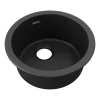Sinks<Elkay Quartz Classic Single-Bowl Drop In/Undermount Kitchen Sink, 18.13" x 18.13" x 7.5", Quartz, Black (ELG16FBBK0)