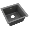 Sinks<Elkay Quartz Classic Single-Bowl Drop In/Undermount Kitchen Sink, 15.75" x 15.75" x 7.69", Dusk Gray (ELG1616GY0)