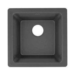 Sinks<Elkay Quartz Luxe Drop-In/Undermount Single-Bowl Bar Sink, Charcoal (ELX1616CH0)
