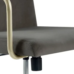 New Giselle Fabric Computer and Desk Chair, Light Gray/Gold (CHR10058B) Office Chairs