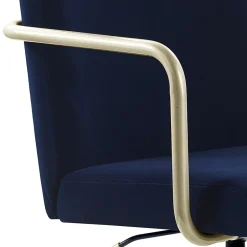 Online Giselle Fabric Computer and Desk Chair, Navy Blue/Gold (CHR10058C) Office Chairs