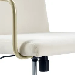 Outlet Giselle Fabric Computer and Desk Chair, Cream/Gold (CHR10058D) Office Chairs
