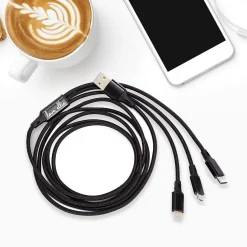 Ellie Los Angeles ELLIE ROSE 3-in-1 Charging Cable, 6 Feet Black (3CBL-0047)