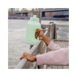 Water Bottles<ello Hydra Time Markers Plastic Water Bottle with Straw, 64 oz., Yucca (299-0826-025-2)