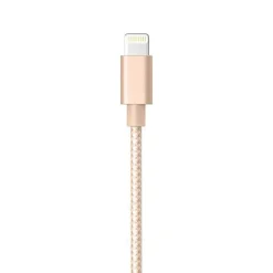 Ematic Charge and Sync Braided Lightning to USB-A Cable, 3 ft., Gold, (ELM341)