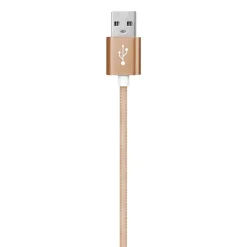 Ematic Charge and Sync USB-C 2.0 to USB-A Cable, 6 ft., Gold, (EUTC604GL)