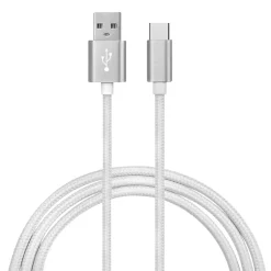 Ematic Charge and Sync USB-A to USB-C Cable, 3 ft., White, (EUSBCWH)