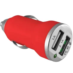 Lightning Cables<Ematic 2-Port USB-A Car Charger, 2.1-Amp, Red, (ECC08RD)