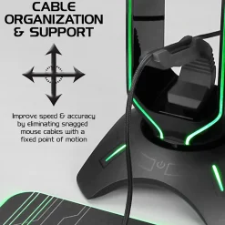 Enhance ENPCGXH100BKWS 3-in-1 Headset Stand with RGB Colors, USB Powered, Black* Gaming Accessories