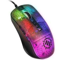 Enhance Voltaic 2 Wired Ambidextrous Laser USB Gaming Mouse, Clear with Multicolor LEDs (ENVOMN2100CLWS)* Ergonomic Mice