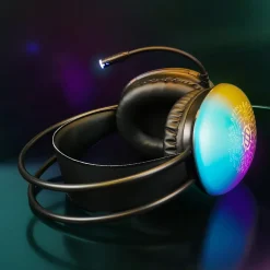 Enhance Voltaic 2 Wired Stereo Gaming Headset, USB 2.0, Clear with Multicolor LEDs (ENVOH2L100CLWS)* Gaming Headsets