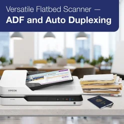 Desktop Scanners<Epson DS-1630 Flatbed Color Document Scanner, White (B11B239201)