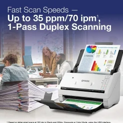 Desktop Scanners<Epson DS-575W II Duplex Document Scanner, White/Black (B11B263202)