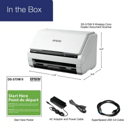 Desktop Scanners<Epson DS-575W II Duplex Document Scanner, White/Black (B11B263202)