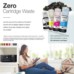 Color Printers<Epson EcoTank ET-2850 ET-2850-B Wireless Color Inkjet Printer, All-In-One Supertank, Print, Scan, Copy (9472540) Black