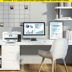 Instant Photo Printers<Epson EcoTank ET-15000 Wireless Color Inkjet Printer, All-In-One Supertank, Print, Scan, Copy, Fax (9472514)