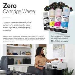 Instant Photo Printers<Epson EcoTank ET-3850 Wireless Color Inkjet Printer, All-In-One Supertank, Print, Scan, Copy (9472543)