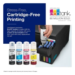 Instant Photo Printers<Epson EcoTank ET-2400 Wireless Color Inkjet Printer, All-In-One Supertank, Print, Scan, Copy (9592581)