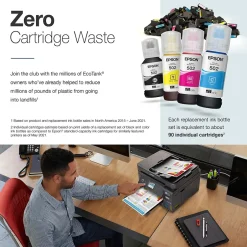 Color Printers<Epson EcoTank ET-4850-B Wireless Color Inkjet Printer, All-In-One Supertank, Print, Scan, Copy, Fax (9472544) Black