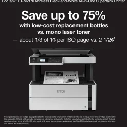 Black & White Printers<Epson EcoTank ET-M2170 Wireless Monochrome All-in-One SuperTank Printer