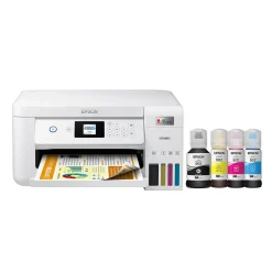 Color Printers<Epson EcoTank ET-2850-W Wireless Color Inkjet Printer, All-In-One Supertank, Print, Scan, Copy (9472541) White