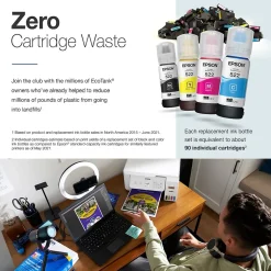 Color Printers<Epson EcoTank ET-2800-W Wireless Color Inkjet Printer, All-In-One Supertank, Print, Scan, Copy (9472539) White