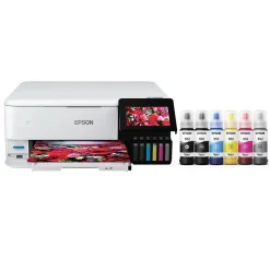 Color Printers<Epson EcoTank Photo ET-8500 Wireless Color Inkjet Printer, All-In-One Supertank, Print, Scan, Copy (9472523)