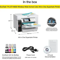 Color Printers<Epson EcoTank Pro ET-16650 Wireless Color Inkjet Printer, All-In-One Supertank, Print, Scan, Copy, Fax (9472516)