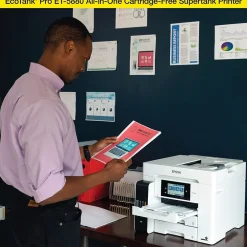 Color Printers<Epson EcoTank Pro ET-5880 Wireless All-in-One Cartridge-Free SuperTank Office Printer with PCL/Postscript Support