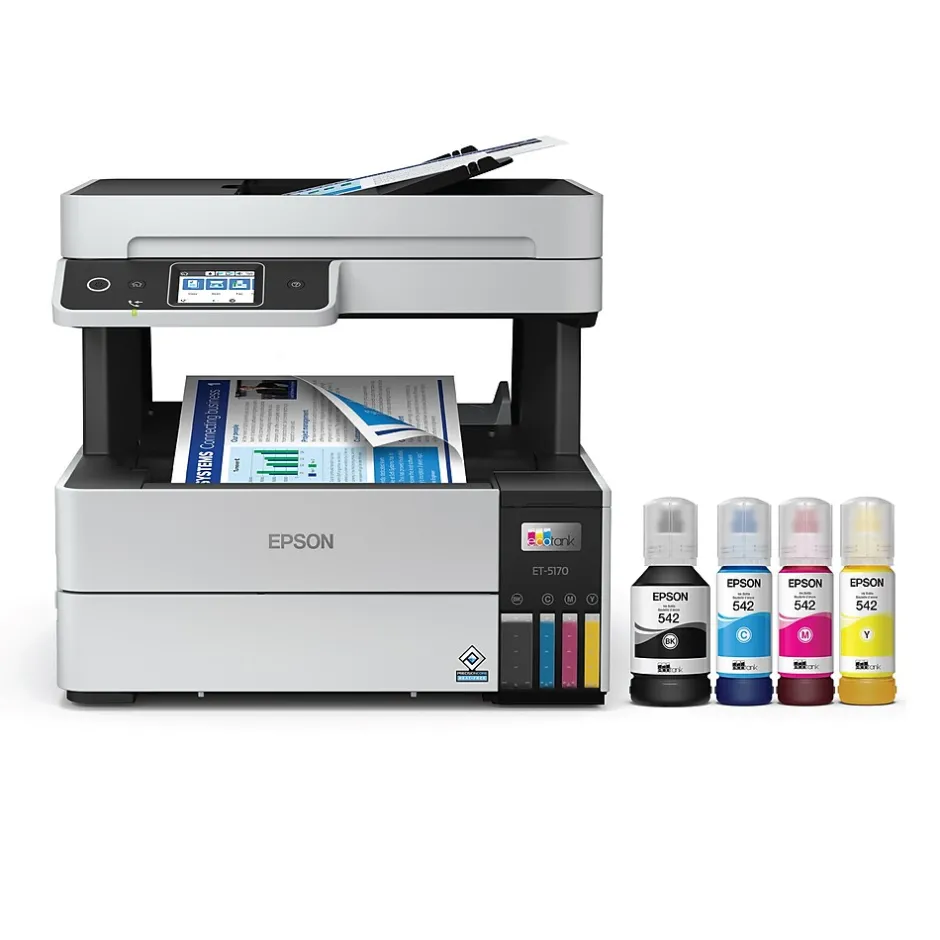 Color Printers<Epson EcoTank Pro ET-5170 Wireless Color All-in-One Inkjet Printer (C11CJ88201)