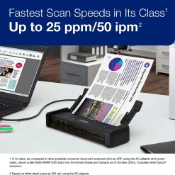 Portable Scanners<Epson ES-200 Duplex Mobile Color Document Scanner with Auto Document Feeder