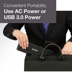 Portable Scanners<Epson ES-200 Duplex Mobile Color Document Scanner with Auto Document Feeder