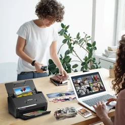 Portable Scanners<Epson FastFoto FF-680W High-Speed Wireless Desktop Photo Scanner (B11B237201)