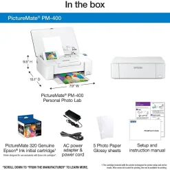 Instant Photo Printers<Epson PictureMate PM-400 Wireless Color Inkjet Printer (C11CE84201)