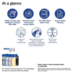 Color Printers<Epson WorkForce Pro 7840 Wireless Color Inkjet Printer, All-In-One, Print, Scan, Copy, Fax (9472531)