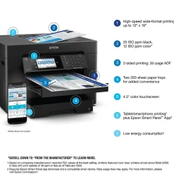 Color Printers<Epson WorkForce Pro 7840 Wireless Color Inkjet Printer, All-In-One, Print, Scan, Copy, Fax (9472531)