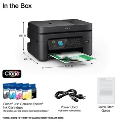 Color Printers<Epson WorkForce WF-2930 Wireless Color Inkjet Printer, All-In-One, Print, Scan, Copy, Fax (9472537)