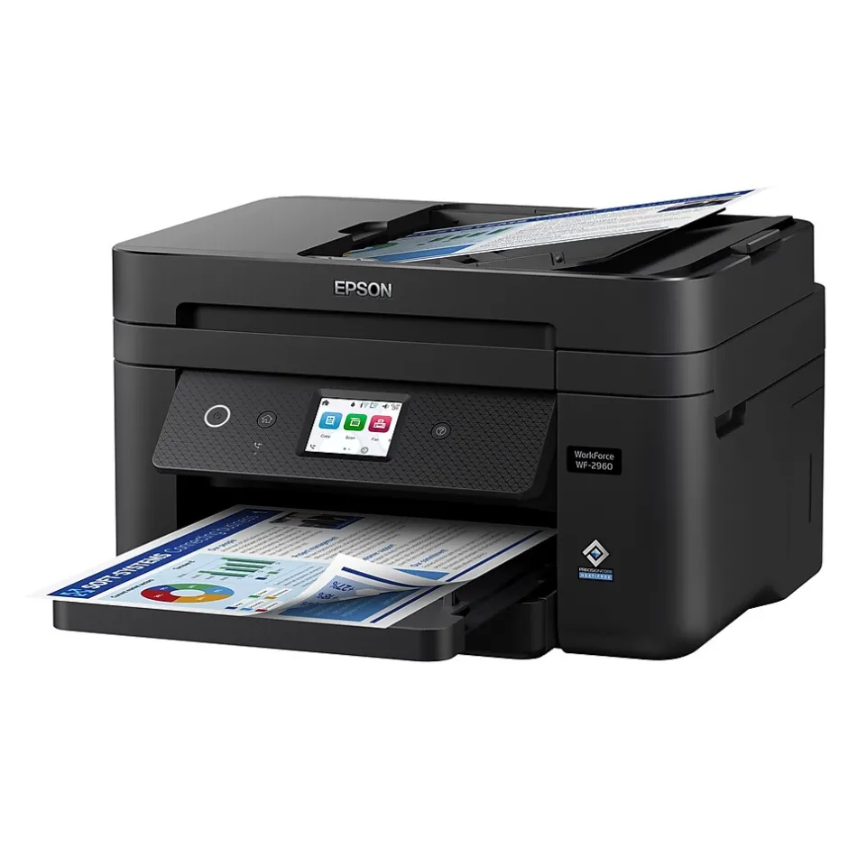 Color Printers<Epson WorkForce WF-2960 Wireless Color Inkjet Printer, All-In-One, Print, Scan, Copy, Fax (9472538)
