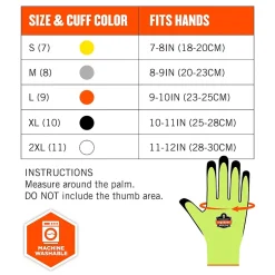 Work Gloves<Ergodyne ProFlex 7021 Hi-Vis Nitrile Coated Cut-Resistant Gloves, ANSI A2, Wet Grip, Lime, XXL, 144 Pairs (17966)