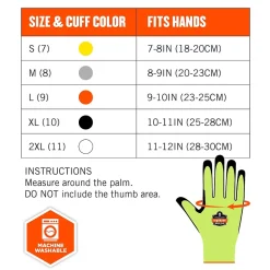 Work Gloves<Ergodyne ProFlex 7041 Hi-Vis Nitrile-Coated Cut-Resistant Gloves, ANSI A4, Wet Grip, Lime, XXL, 144 Pairs (17826)