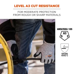 Work Gloves<Ergodyne ProFlex 7031 Nitrile Coated Cut-Resistant Gloves, Large, A3 Cut Level, Gray, 144 Pairs (17884)