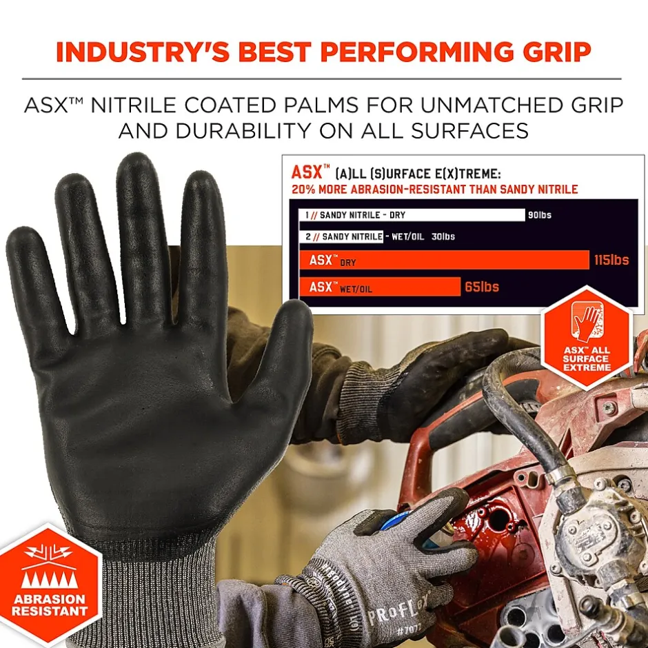 Work Gloves<Ergodyne ProFlex 7072 Nitrile Coated Cut-Resistant Gloves, ANSI A7, Gray, XL, 12 Pair (10305)
