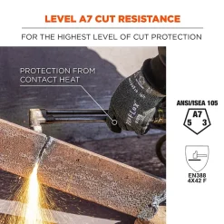 Work Gloves<Ergodyne ProFlex 7070 Nitrile Coated Cut-Resistant Gloves, ANSI A7, Heat Resistant, Green, Large, 12 Pair (18034)