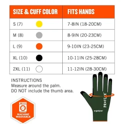 Work Gloves<Ergodyne ProFlex 7070 Nitrile Coated Cut-Resistant Gloves, ANSI A7, Heat Resistant, Green, Large, 12 Pair (18034)