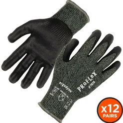 Work Gloves<Ergodyne ProFlex 7070 Nitrile Coated Cut-Resistant Gloves, ANSI A7, Heat Resistant, Green, XXL, 12 Pair (18036)