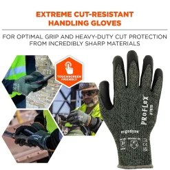Work Gloves<Ergodyne ProFlex 7070 Nitrile Coated Cut-Resistant Gloves, ANSI A7, Heat Resistant, Green, XXL, 12 Pair (18036)