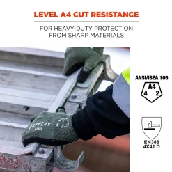 Work Gloves<Ergodyne ProFlex 7042 Nitrile Coated Cut-Resistant Gloves, ANSI A4, Heat Resistant, Green, Medium, 12 Pair (10333)