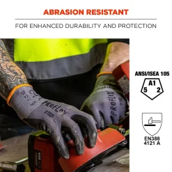 Work Gloves<Ergodyne ProFlex 7000 Nitrile Coated Gloves, Microfoam Palm, ANSI Level 5 Abrasion Resistance, Gray, Small, 1 Pair (10372)