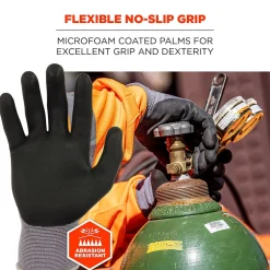 Work Gloves<Ergodyne ProFlex 7000 Nitrile Coated Gloves, Microfoam Palm, ANSI Level 5 Abrasion Resistance, Gray, Small, 1 Pair (10372)