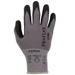 Work Gloves<Ergodyne ProFlex 7000 Nitrile Coated Gloves, Microfoam Palm, ANSI Level 5 Abrasion Resistance, Gray, Small, 1 Pair (10372)